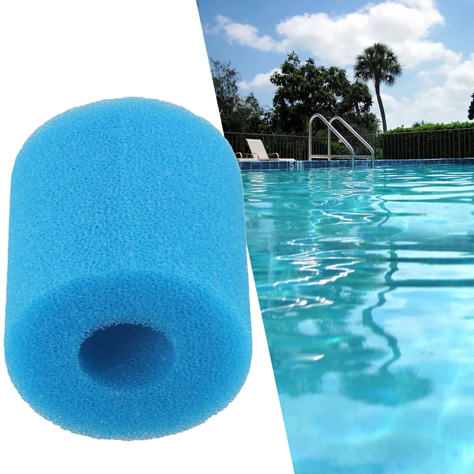 Pool Filter Sponge Cartridge Type I II VI D Reusable Foam Pool Pump Cleaner