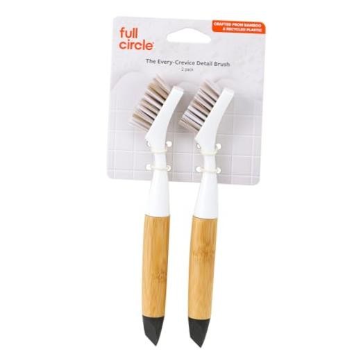 The Every-Crevice Detail Brush, Deep Cleaning Brush for Crevices, 2 Pack White