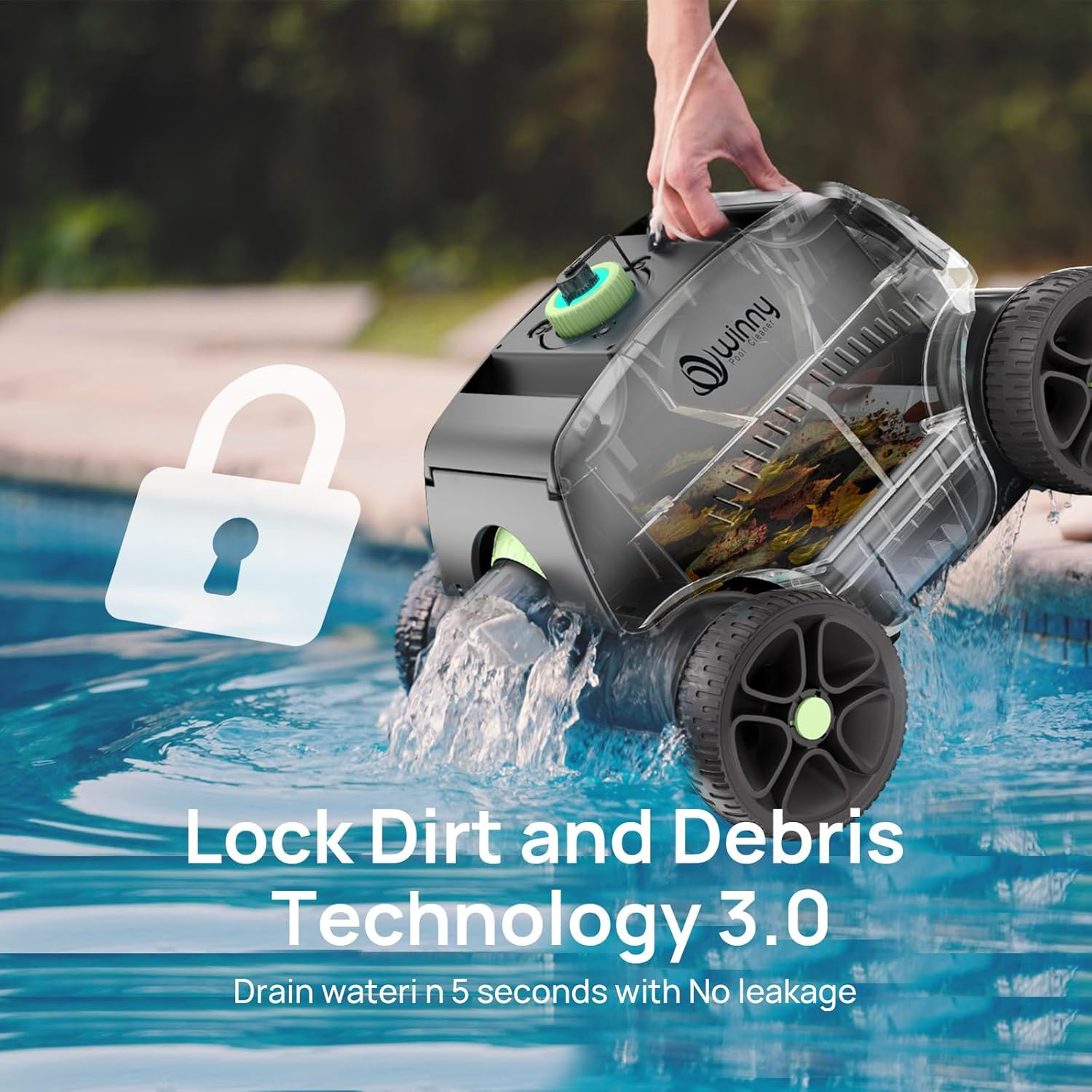 2026 Robotic Pool Vacuum – 130 Min Runtime, 50W Suction, Self-Parking