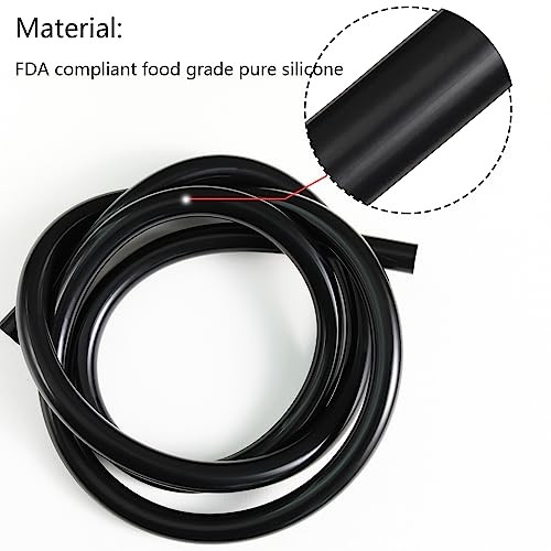 Silicone Vacuum Hose Automotive,3mm 4mm 5mm 1/8&Prime;(3mm)+Tube Cutter-10Feet Black