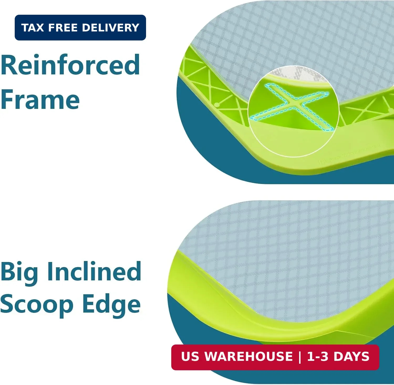 Pool Skimmer Net-Professional Heavy Duty Reinforced Frame Leaf Rake Nylon Flat N
