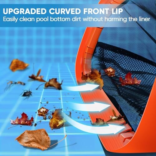 17.5&Prime; Pool Net, Pool Skimmer Net with Double-Layer Netting Bag, Aluminum
