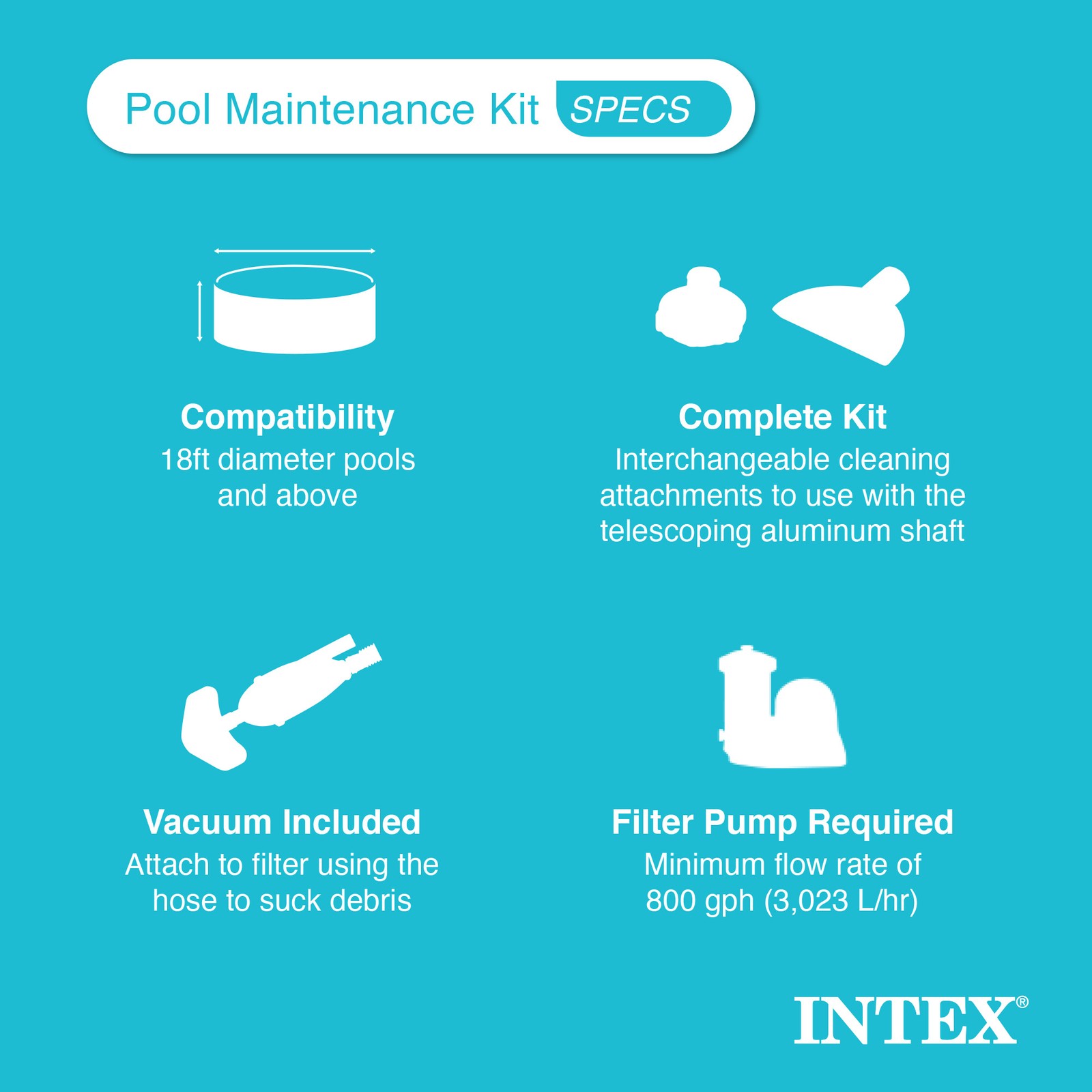 Intex Deluxe Cleaning Maintenance Swimming Pool Kit w/ Vacuum (Open Box)(2 Pack)
