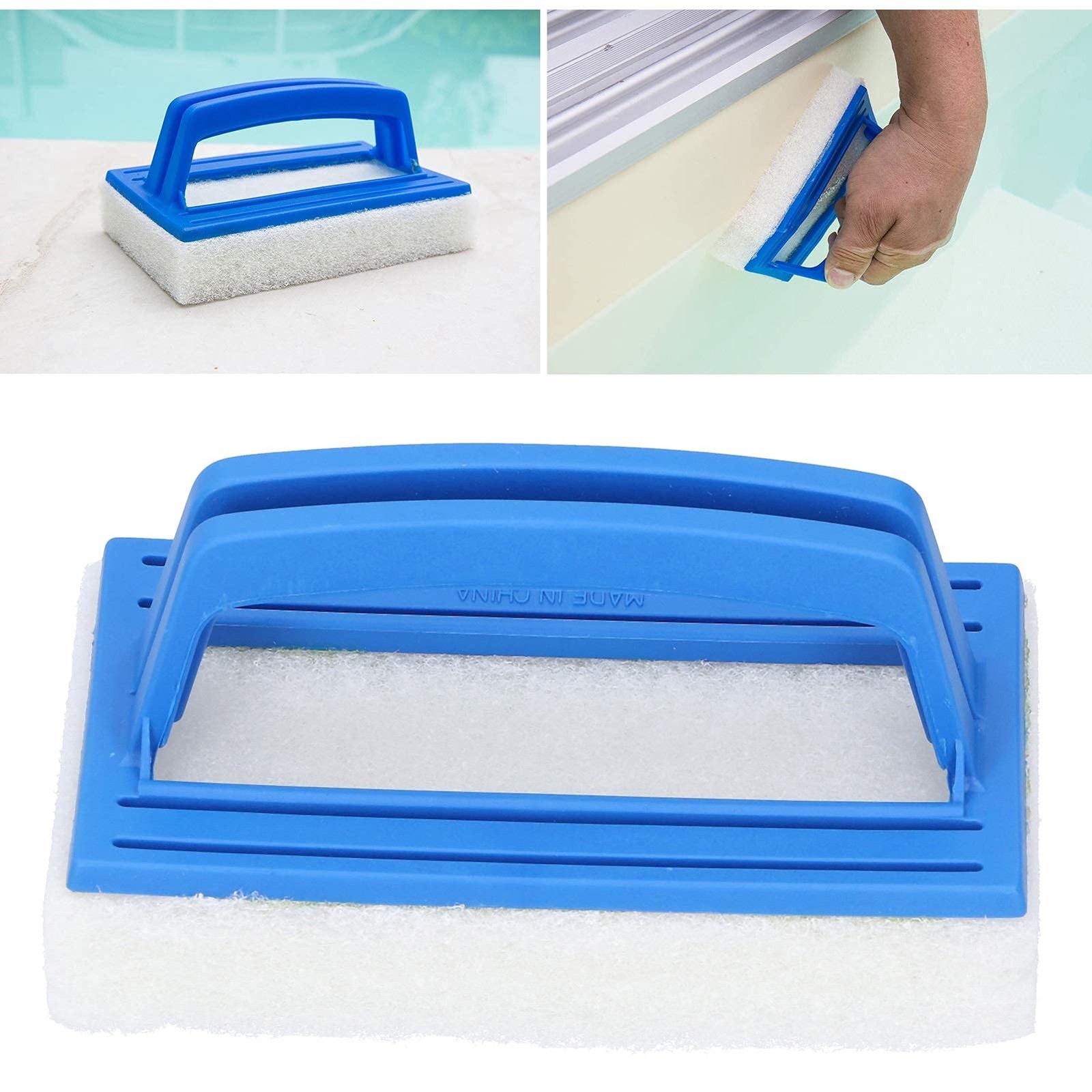2Pcs Handheld Pool Scrub Brush, Cleaning Sponge Scrub Brush Scouring Pad for …