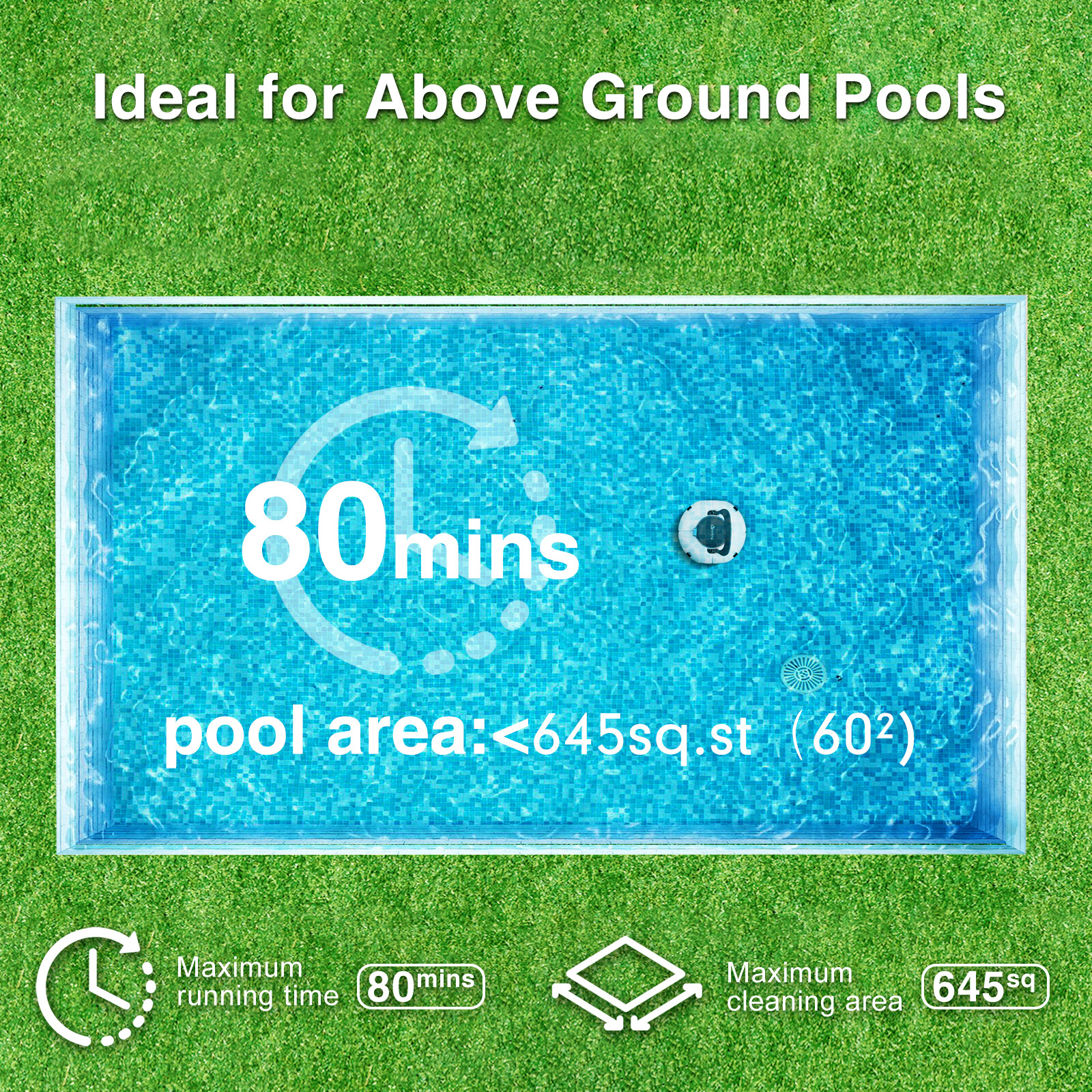 Winny Pool Vacuum Cleaner Cordless above ground pool vacuum Swimming Automatic