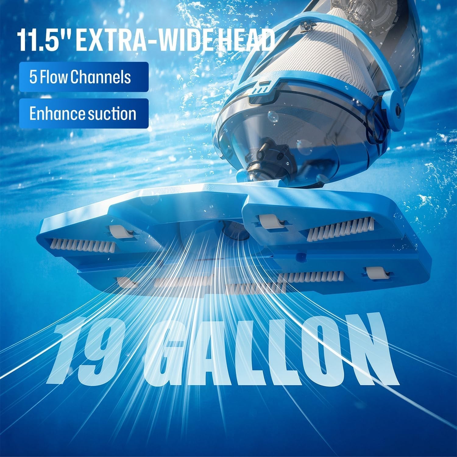 Handheld Pool Vacuum with Telescopic Pole, Updated Swimming Pool Cleaner 19 GPM