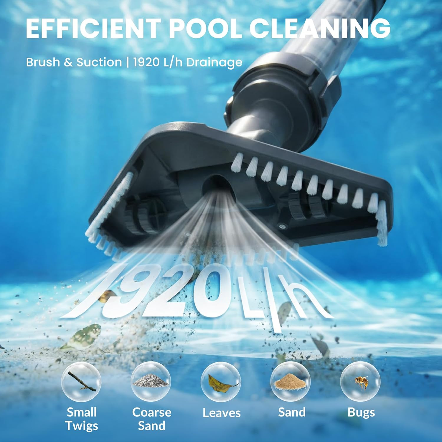 2026 Upgraded Cordless Handheld Pool Vacuum, 15 Gallons/Min Strong Suction Hot T