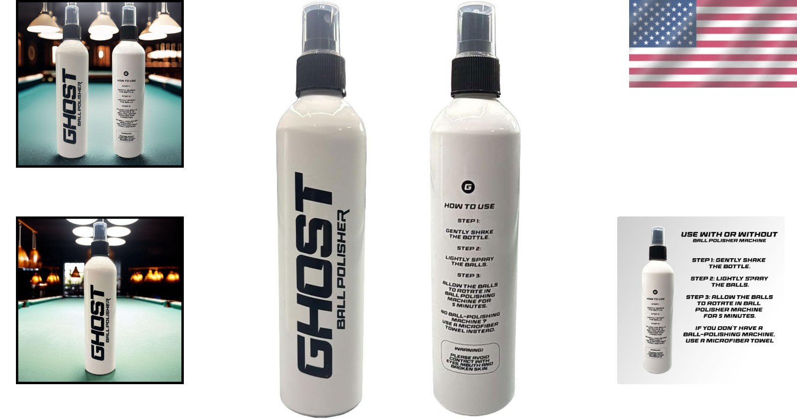 Pool Ball Cleaning Spray 300ml | Eliminates Oil & Chalk for Enhanced Playability