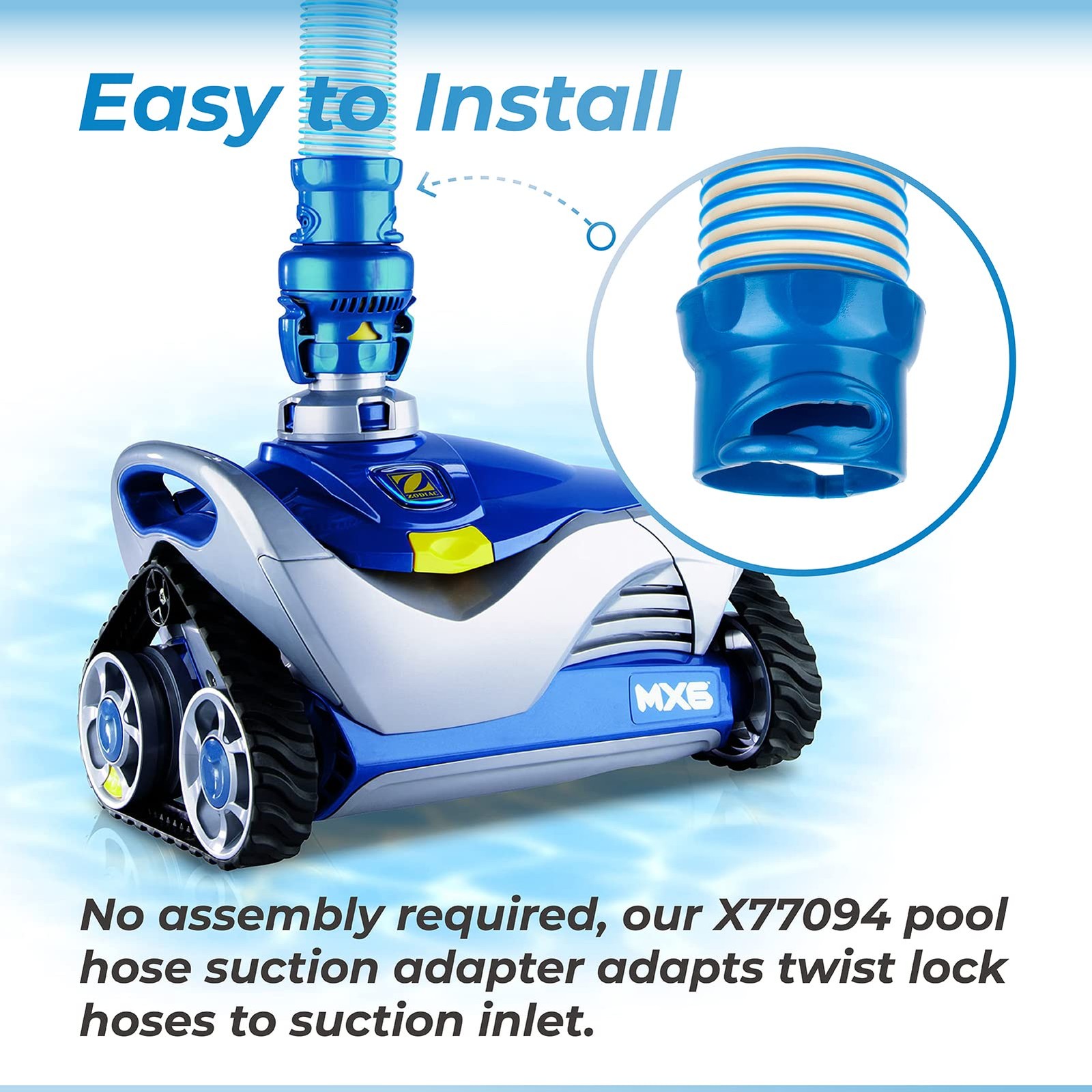 Pool Vacuum Hose Adapter Compatible with Zodiac MX6 MX8 7.5 Inch