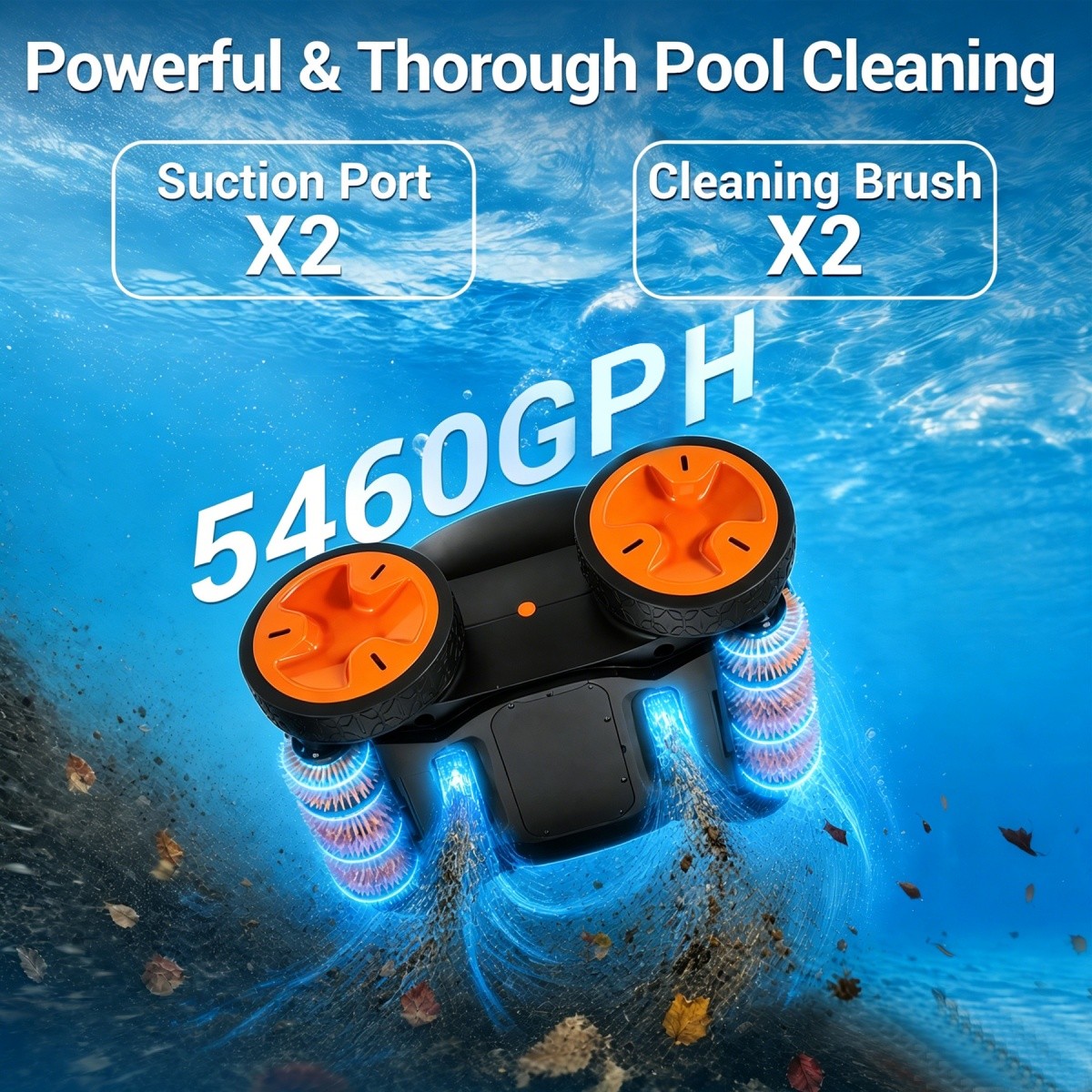 Robotic Pool Cleaner, Cordless Pool Vacuum for Inground Pools,APP&Remote Control