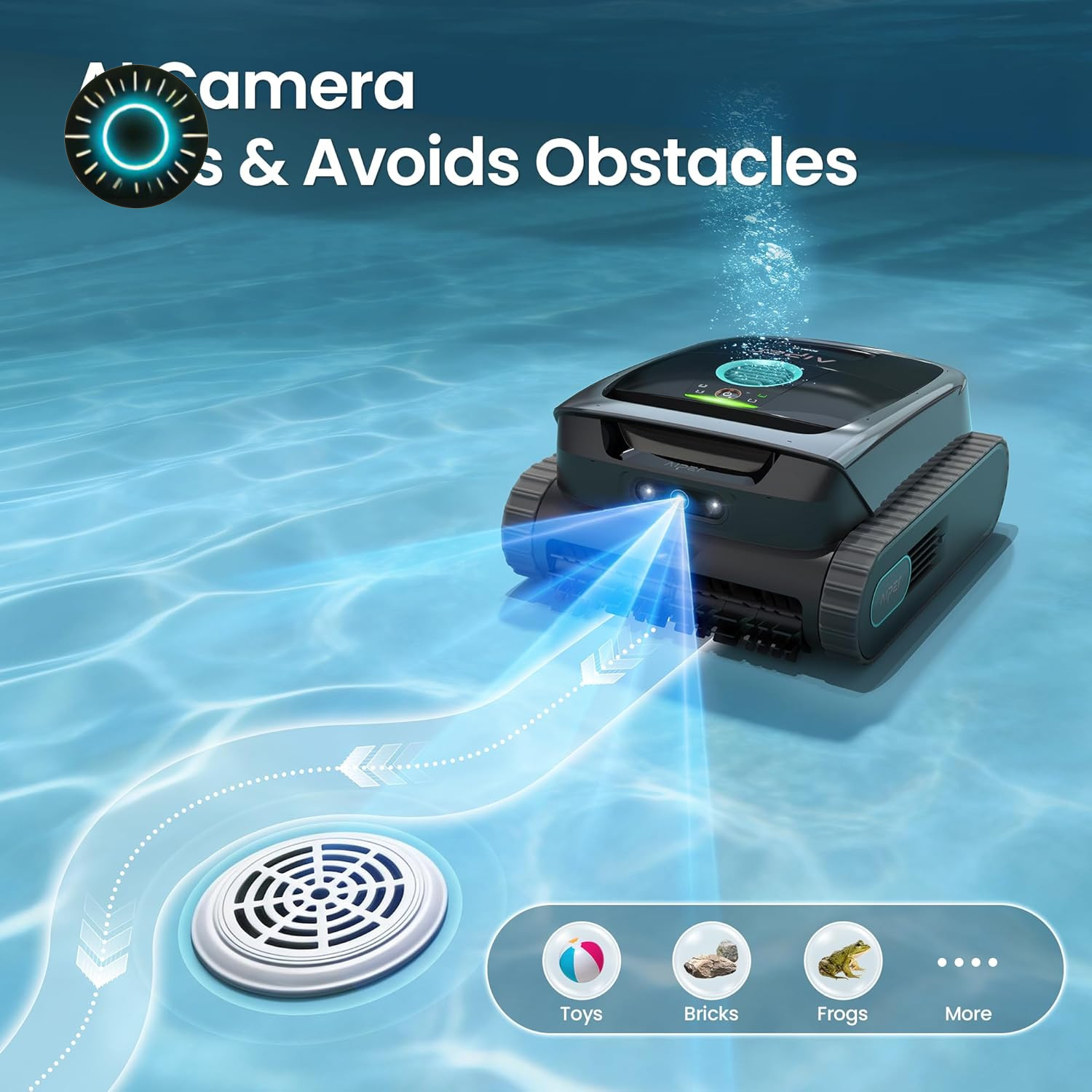 Scuba V3 AI Vision Cordless Robotic Pool Cleaner 10X Faster Pool Cleaning with