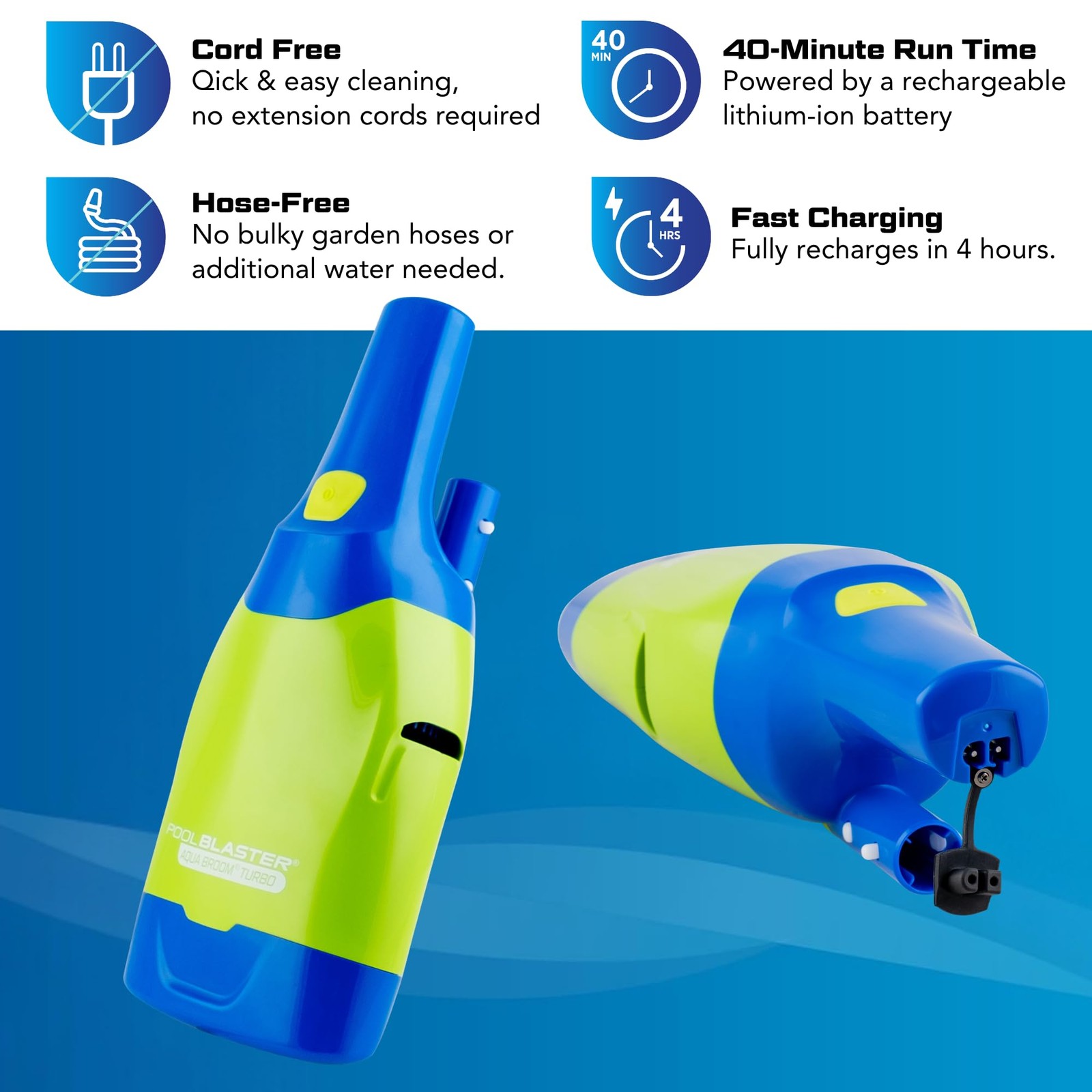 Aqua Broom Turbo Spa Vacuum for Hot Tub Cordless Hoseless Rechargeable USB Ch…