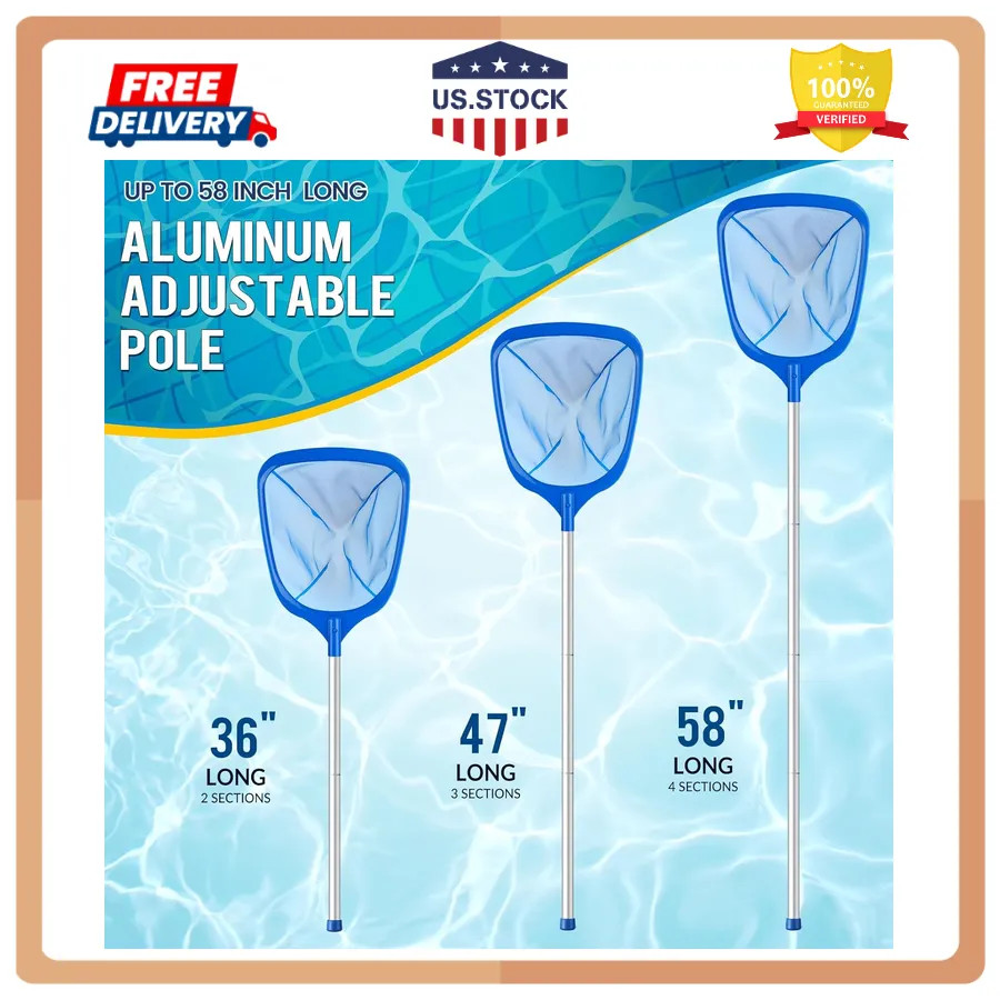 Tavaleu Deep Pool Skimmer Net with Reinforced Frame for Leaf and Debris Removal