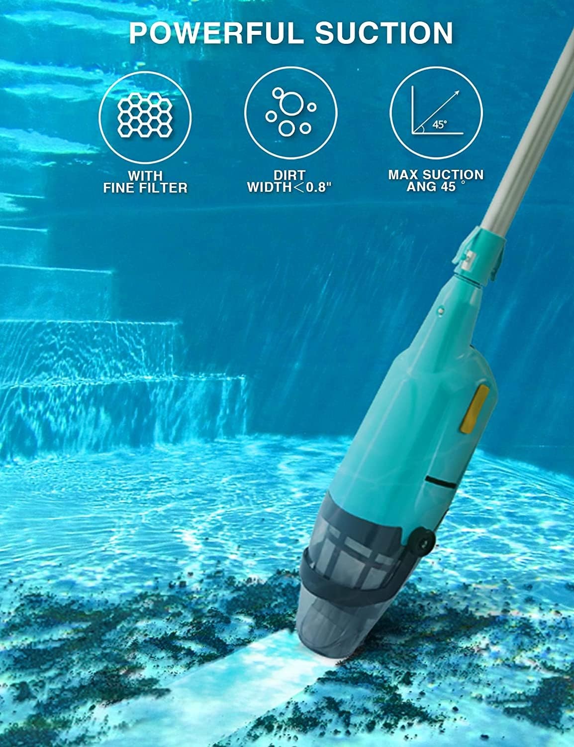 Oxseryn Pool Vacuum Cordless Handheld Cleaner Rechargeable 60 Mins Runtime