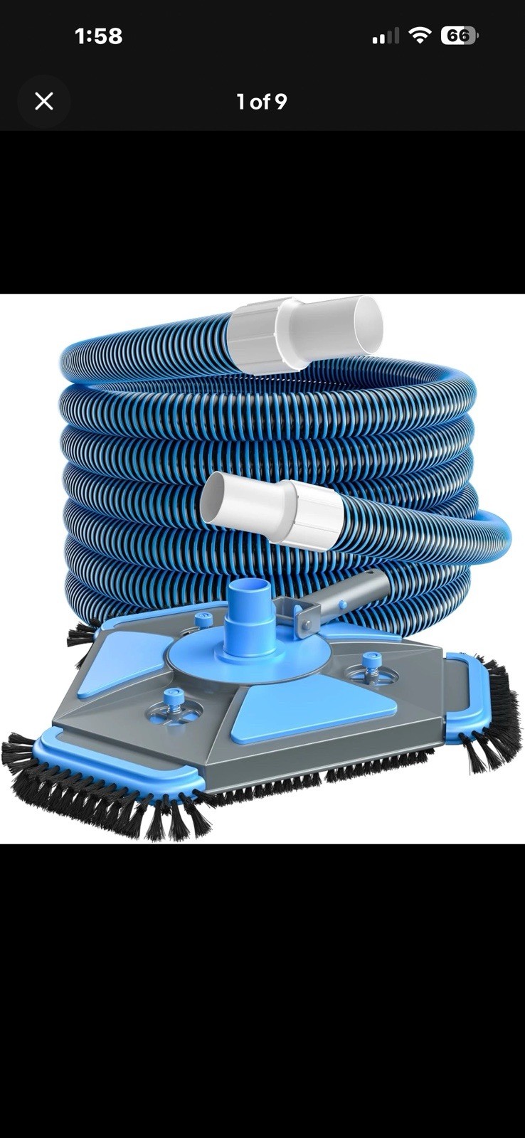 Upgrade Pool Vacuum Head with Side Brush & 360° Swivel Cuff, Heavy Duty Manual K
