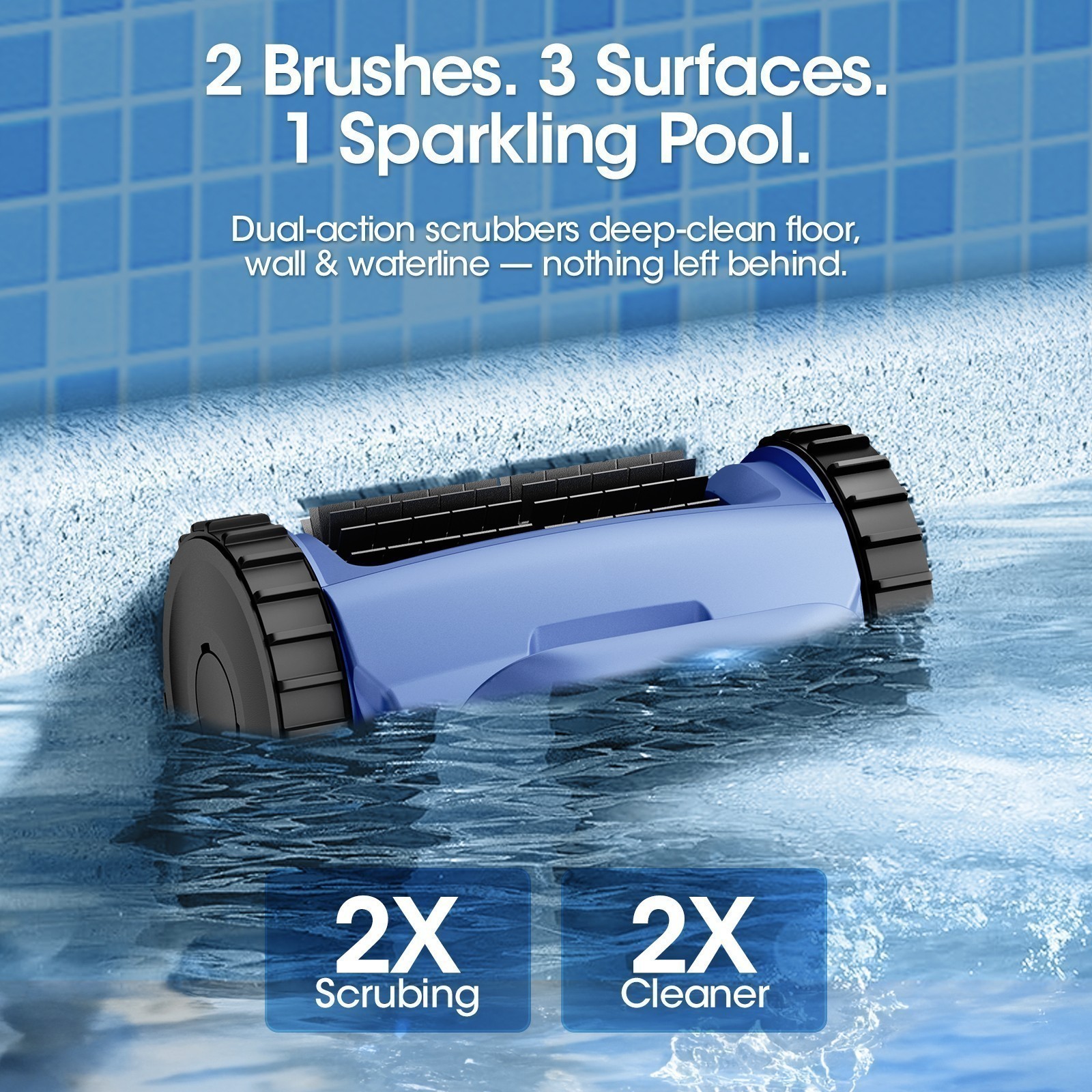 2026 Seauto SAT20Pro Cordless Robotic Pool Vacuum Wall-Waterline Pool Cleaner