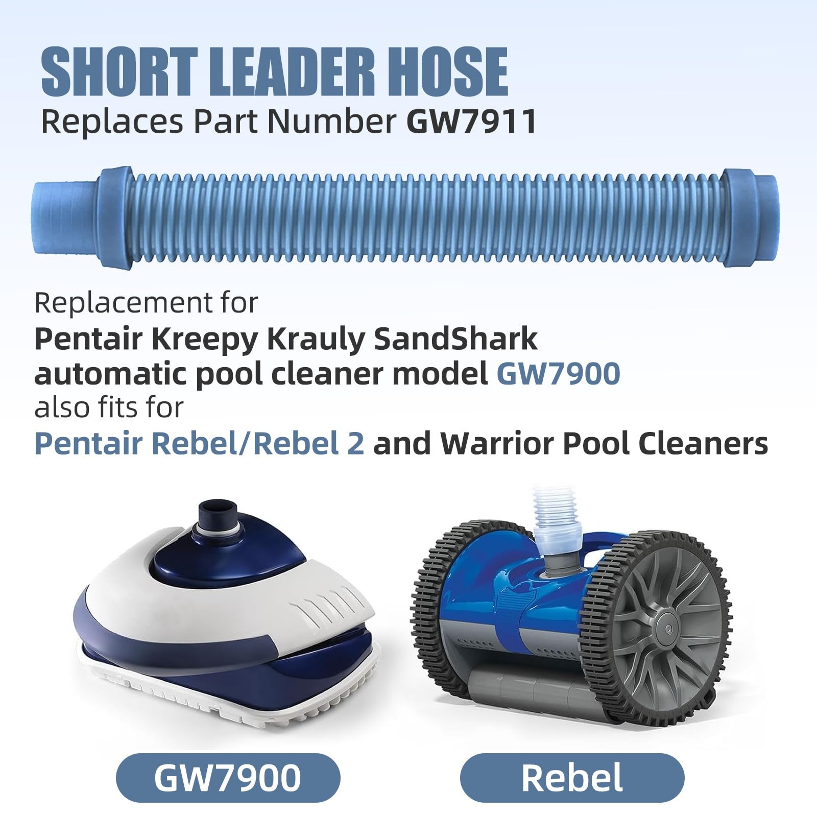 2025Upgrade GW7911 Short Leader Hose Kreepy Krauly SandShark GW7900 Pool and …
