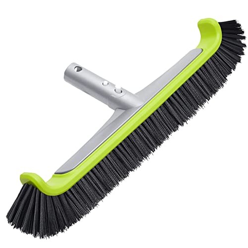 17.5&Prime; Pool Brush Head for Cleaning Walls,Heavy Duty Curved Edge for Walls