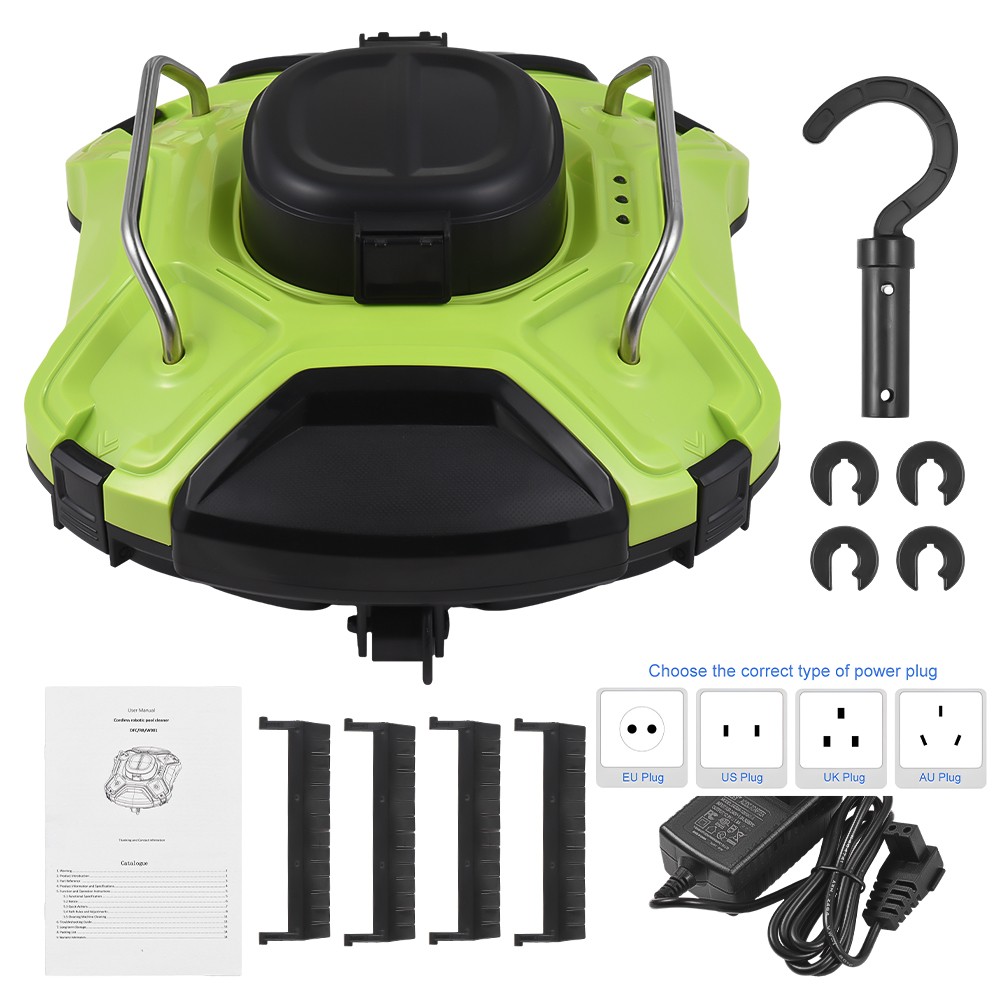 Cordless Robotic Pool Cleaner 30W IPX8 Waterproof Dual-Drive Motors Automat RJLS
