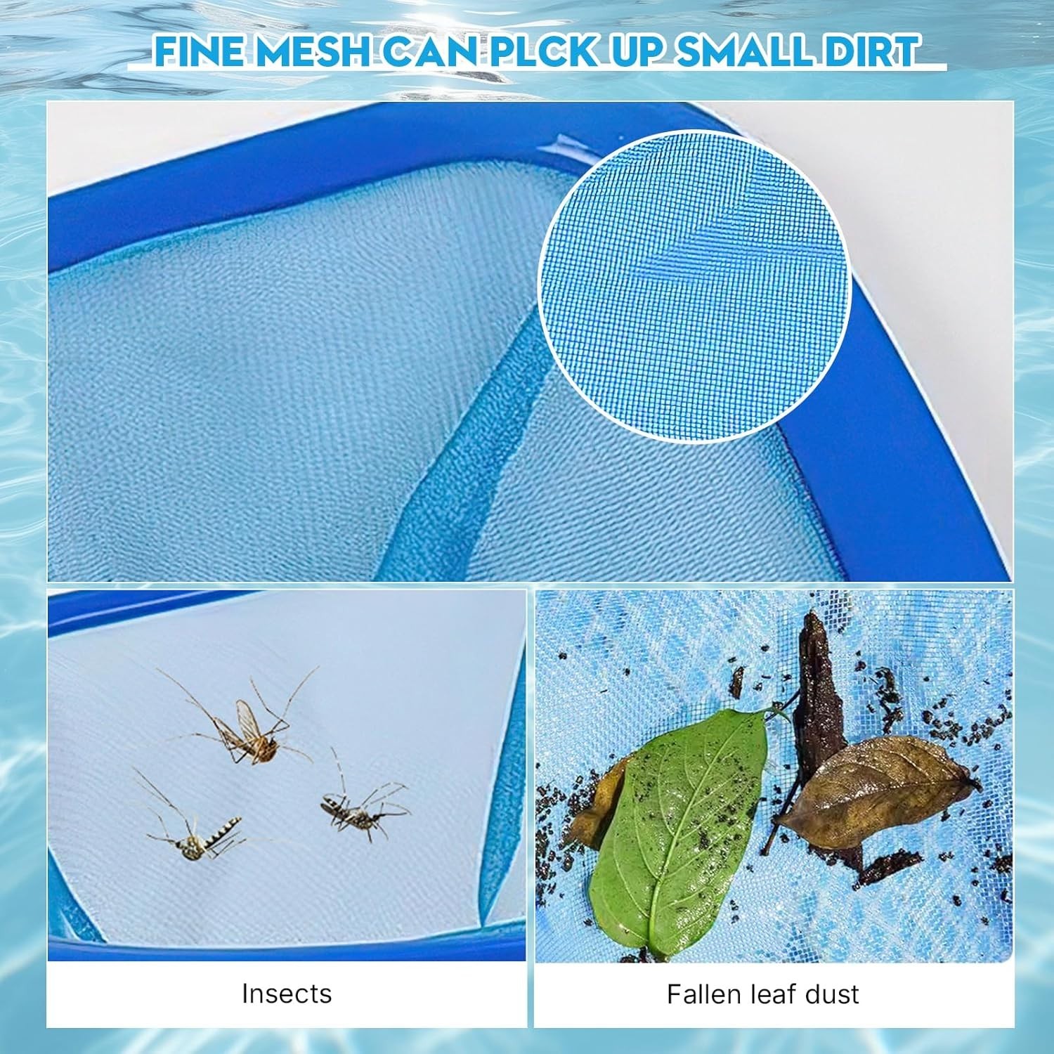 Adjustable Pool Skimmer with Fine Mesh, Aluminum Pole for Inground & Above-Gr…