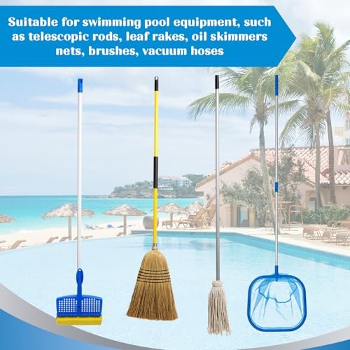 2Sets Blue Four Pool Pole Hooks Hangers, 1.0 Inches blue-4 hooks-2pcs
