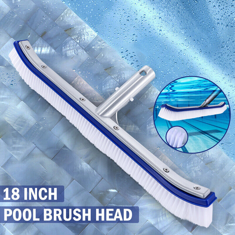 17&Prime; Curved Wall Floor Brush Aluminum Back for In/Above Ground Swimming Pool