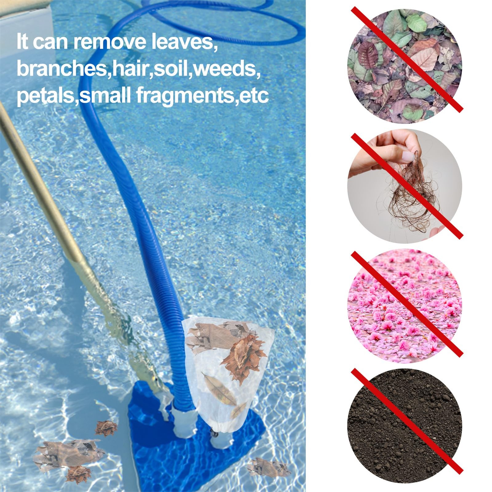 4 Packs Pool Vacuum Filter Bag for Leaf Vacuum Pool Cleaners, 24 x 18 Inch Fi…