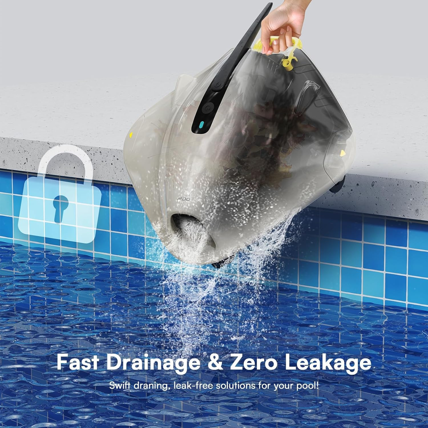 Cordless Robotic Pool Cleaner – above Ground Pool Vacuum Robot – 40W Strong Suct