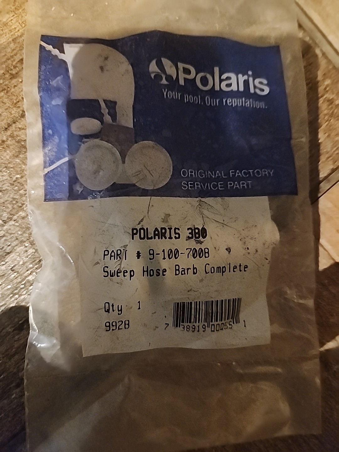 Polaris ~ 9-100-7008 Sweep Hose Barb Zodiac Polaris 360/380, OEM, FREE SHIPPING