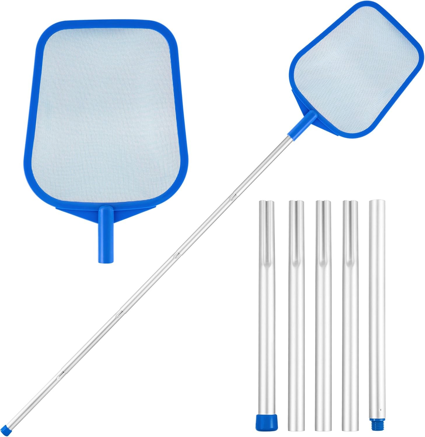 Pool Net – Pool Skimmer Net with 5 Section Detachable Poles 22.2 »- 59.1 »