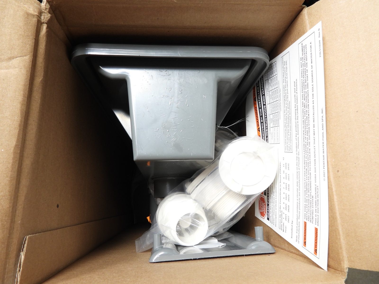 A&A AVSC 571911 Dual Suction Top Panel Drain Dark Gray w/ 1-1/2&Prime; Hydrostatic Re