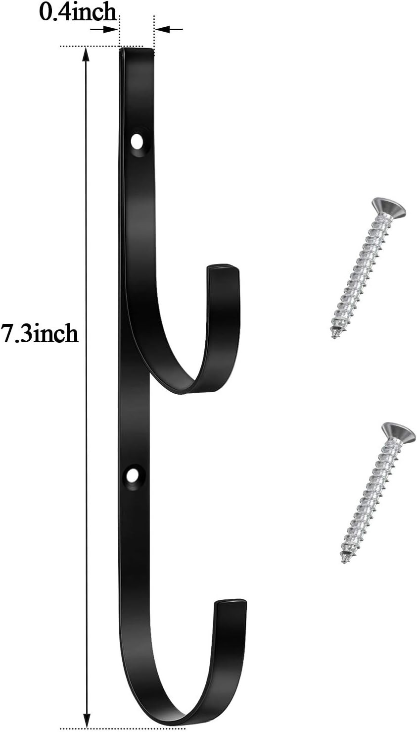 6 Pieces Pool Pole Hook Hanger Swimming Metal Brackets Pool Hook with 12 Pieces