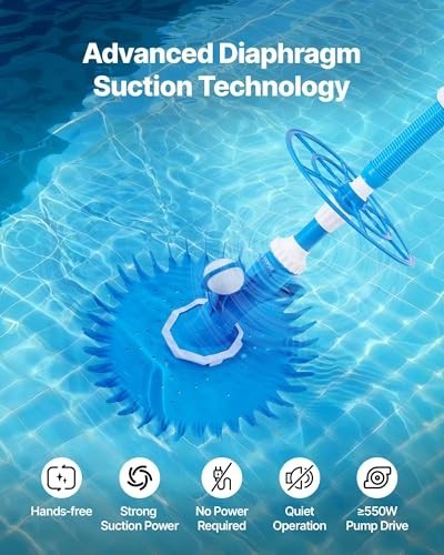Automatic Suction Pool Cleaner – In-Ground & Above-Ground Vacuum Sweeper, 12 Hos