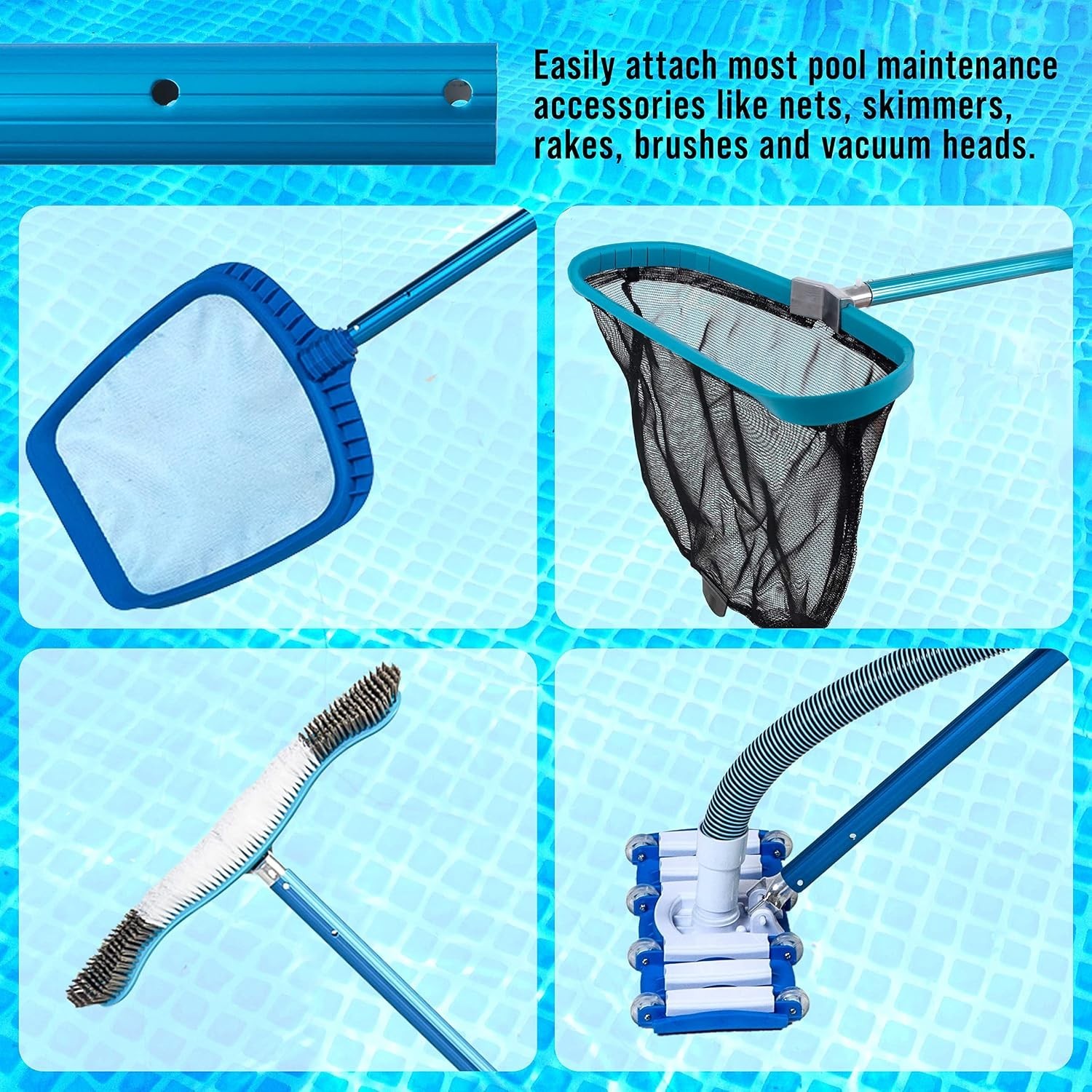 10 Foot Lightweight Aluminum Telescopic Pool Pole – Universal Fit & Easy Locking