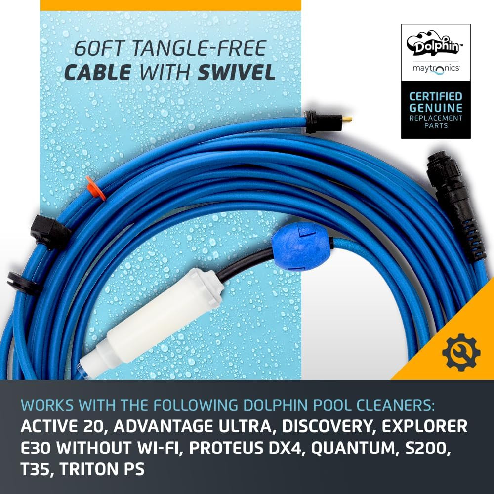 Dolphin 60ft Blue Cable w/ Swivel Genuine Replacement Part 99958907-DYI