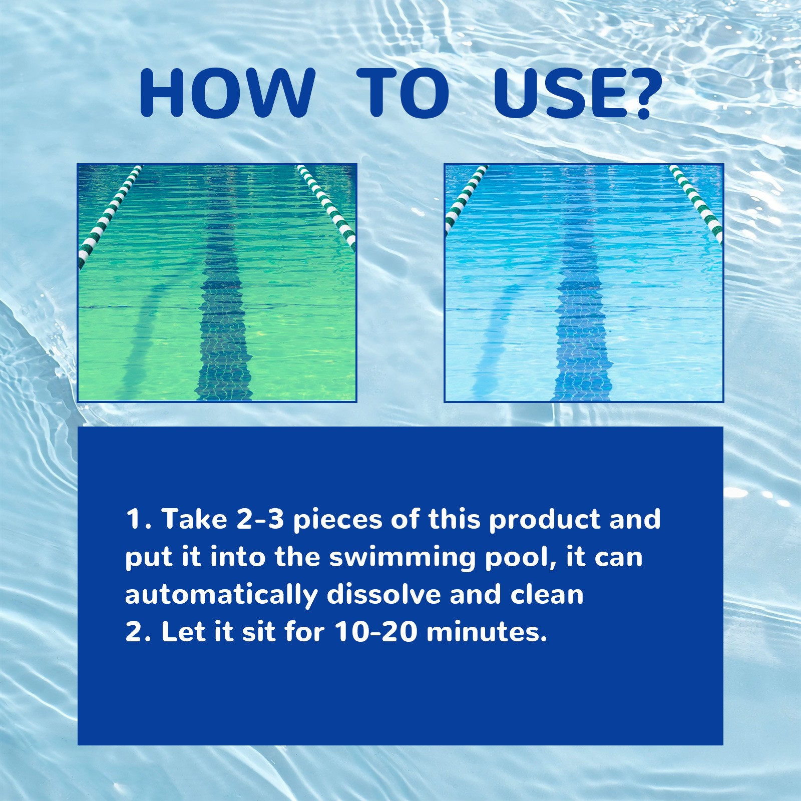 1~5x Multifunction Pool Cleaning Tablets for Crystal Clear Water, Clears Cloudy