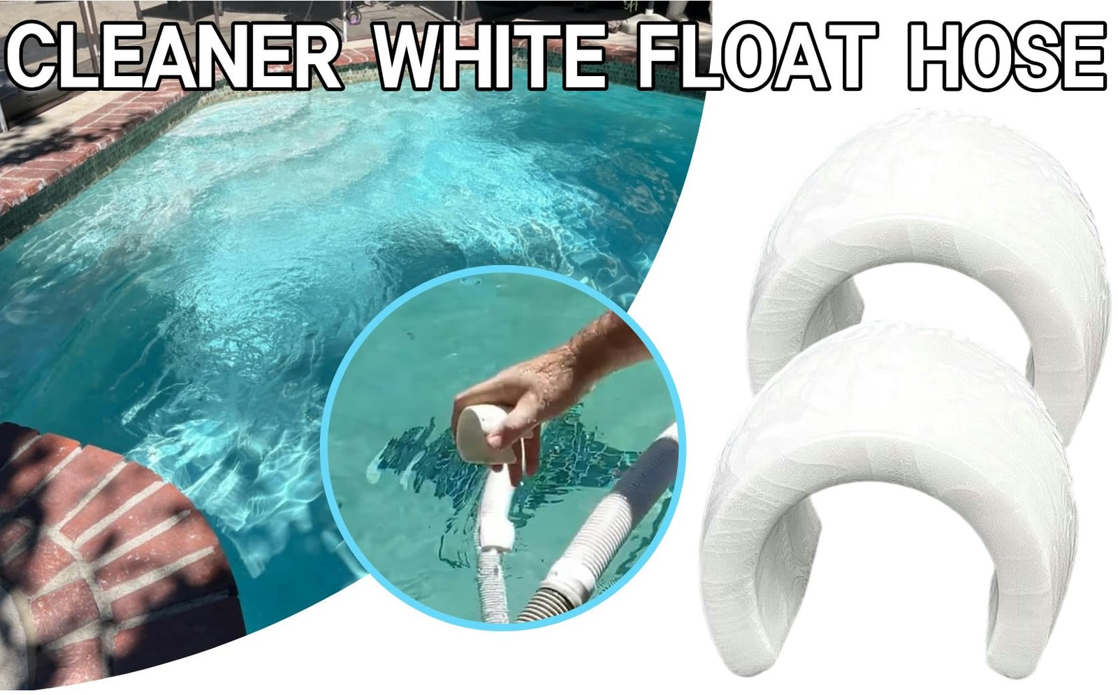 Premium White Float for 2/4Wheel Pool Cleaner Hoses – 2Piece Set