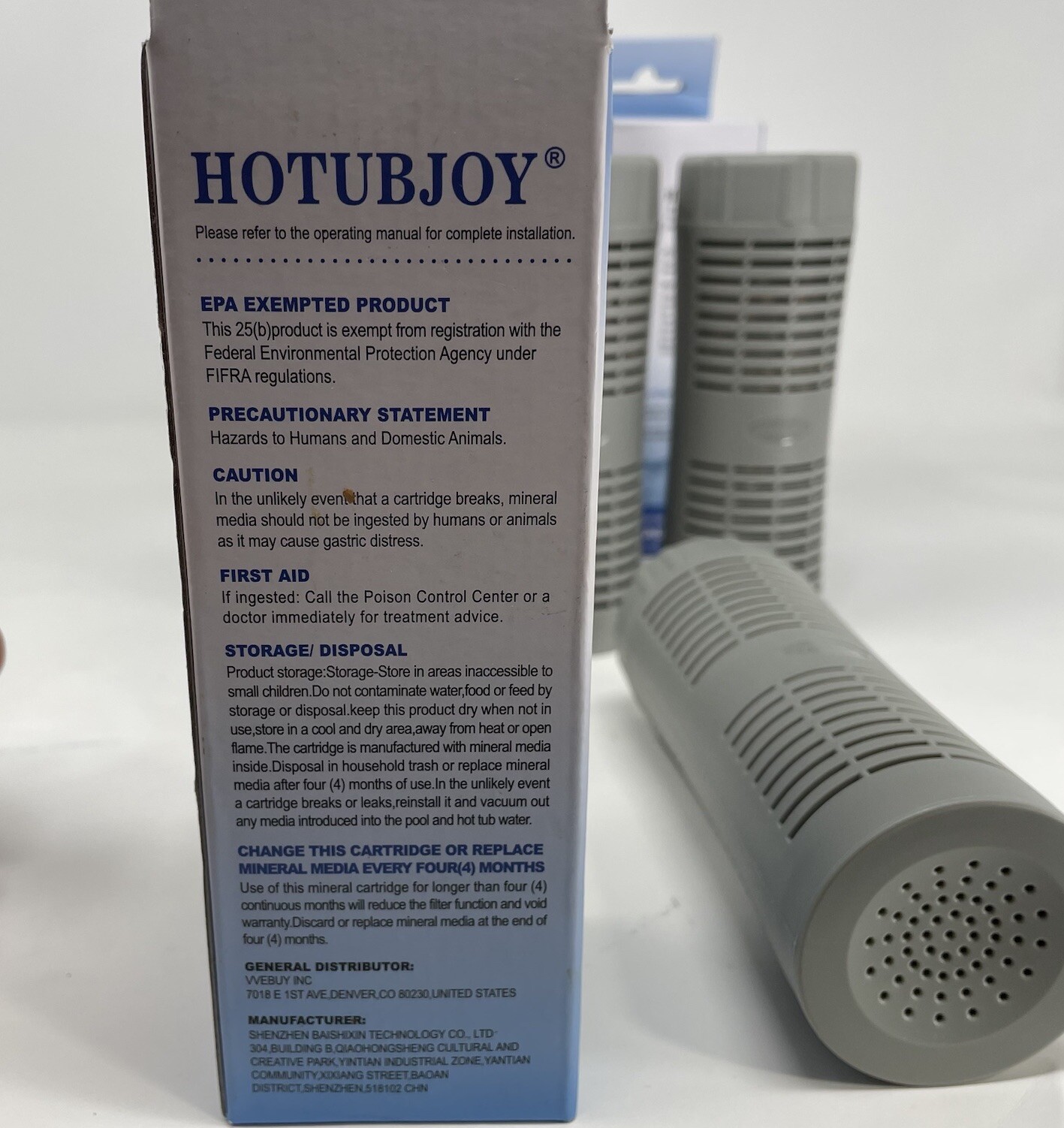 4x Webuy HOTUBJOY Spa Filter Cartridge Stick Mineral Hot Tub Purifier Pack Of 4