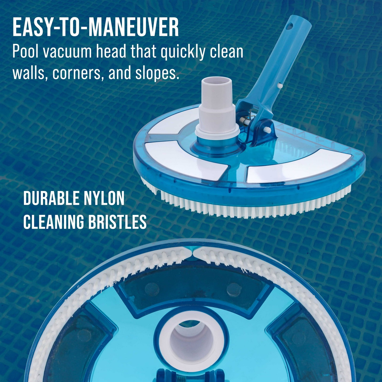 Weighted Pool Vacuum Head Half Moon Swivel Hose Connector for Vinyl Pools