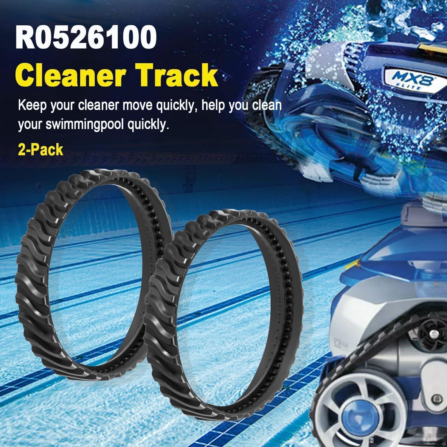 2Pcs R0526100 Tire Track For Zodiac MX8 MX6 MX8 Elite In-Ground Pool Cleaner