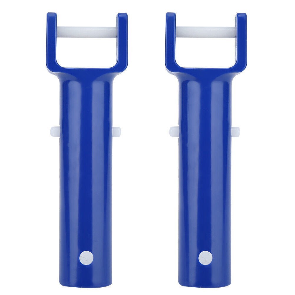 2Pcs Blue Swimming Pool V Shape Clip Brush Head Handle Replacement Pool