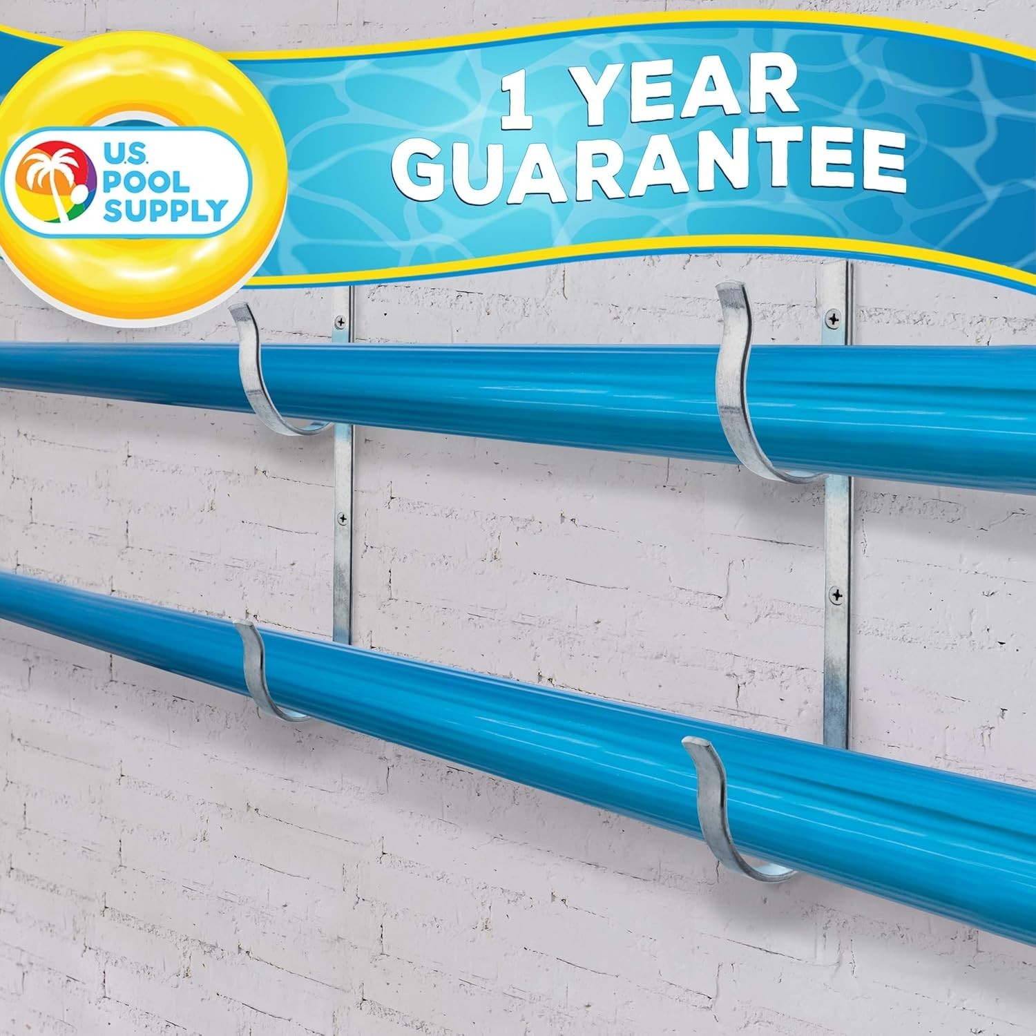 Pool Pole Hanger – 2 Aluminum Pool Hooks for Poles – Equipment Fence Hook for…