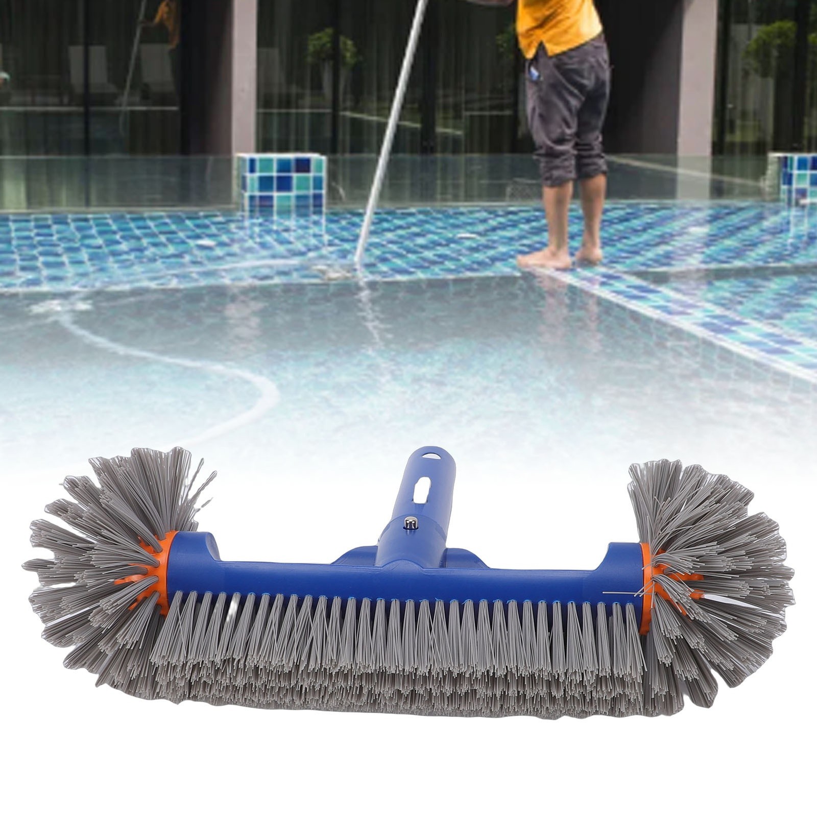 Heavy Duty Pool Scrub Brush Round Brush For Pool Walls And Tiles Easy To Use