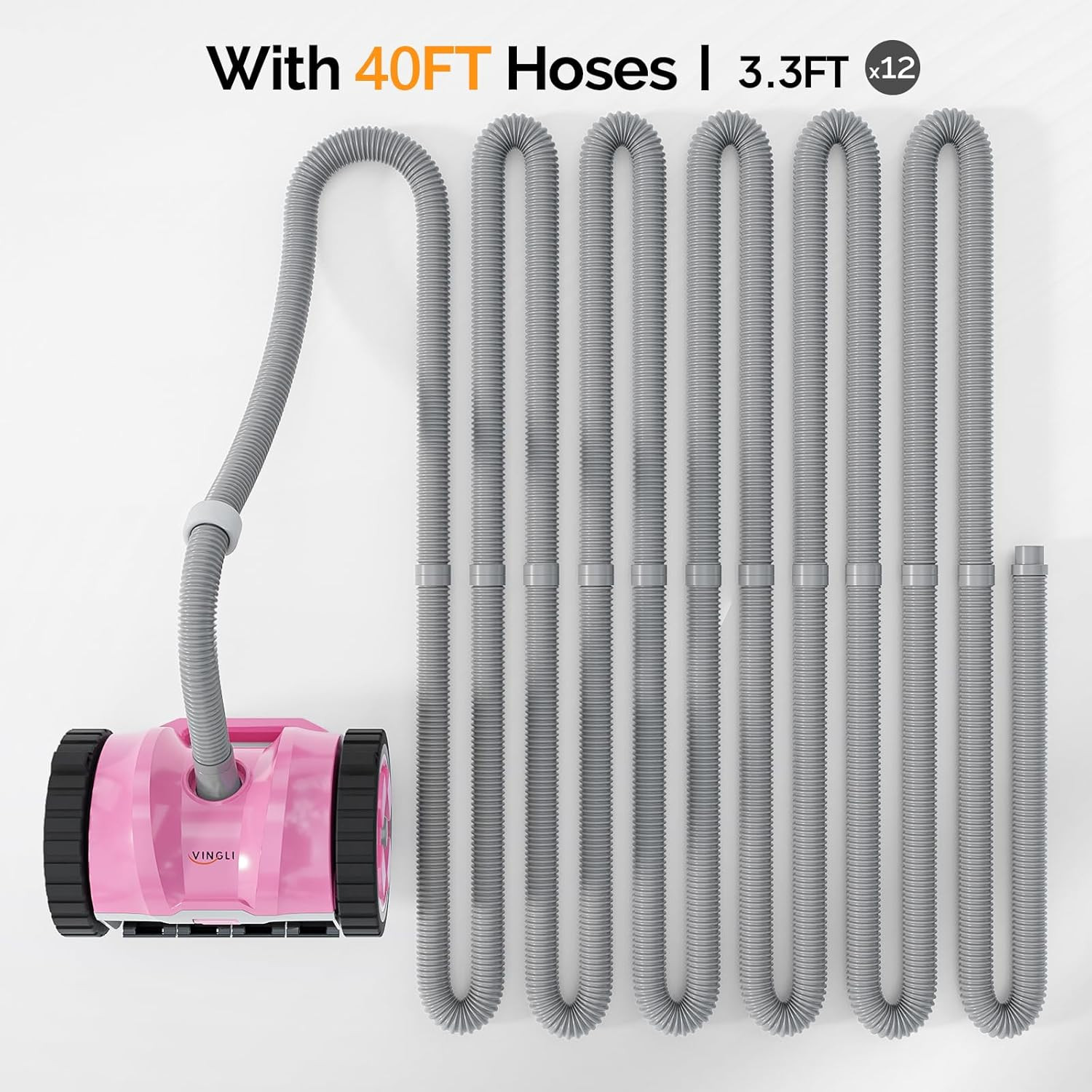 (2025 Upgrade) Automatic Suction-Side Pool Vacuum Cleaner, Powerful Wall-Climbi