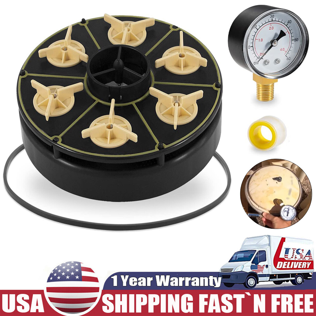 6-Port Module w/ Valve Shell O-Ring for Paramount 004-302-4408-00 Pressure Gauge