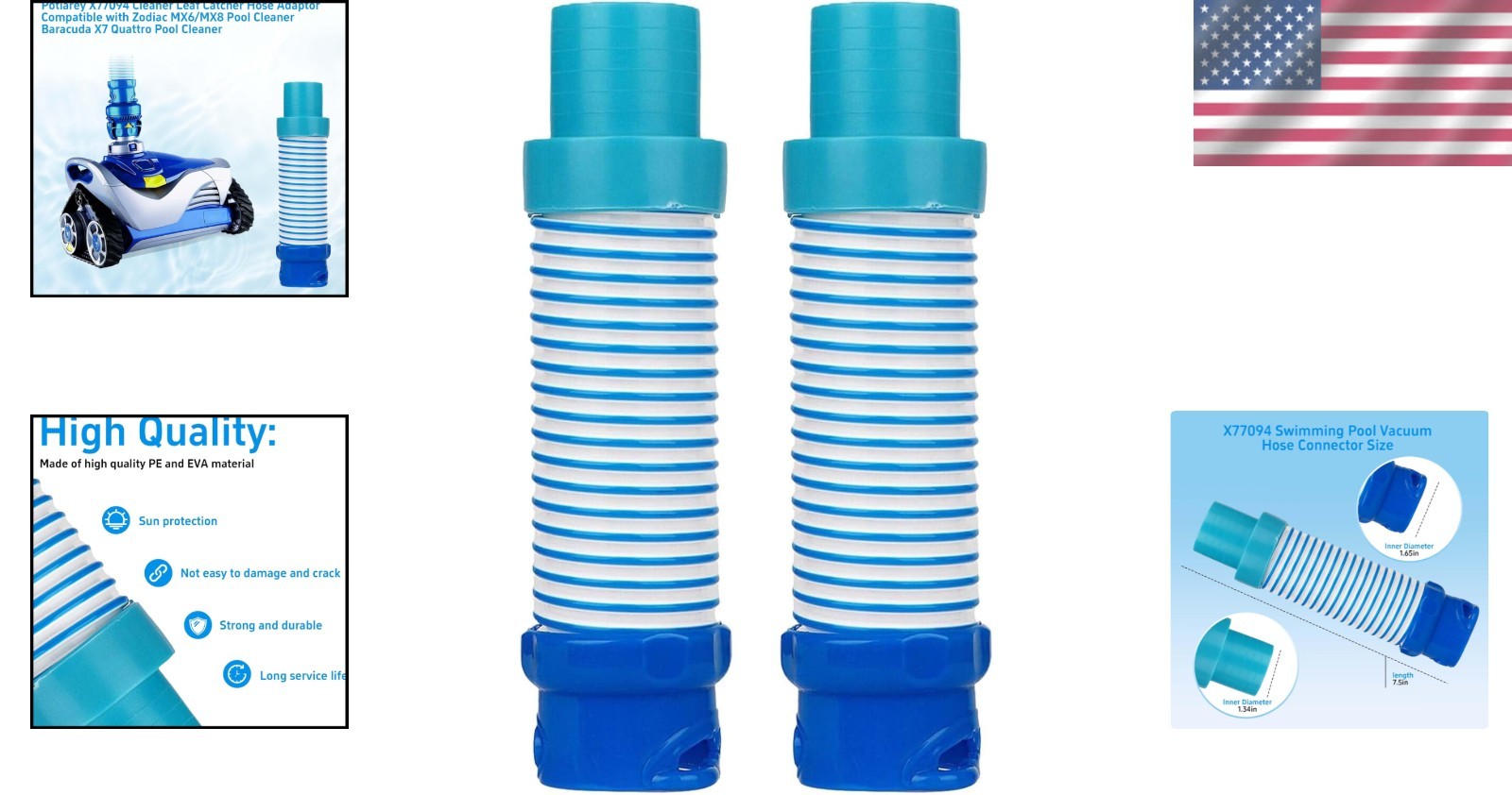 X77094 Pool Vacuum Hose Adapter – Compatible with Zodiac and Baracuda