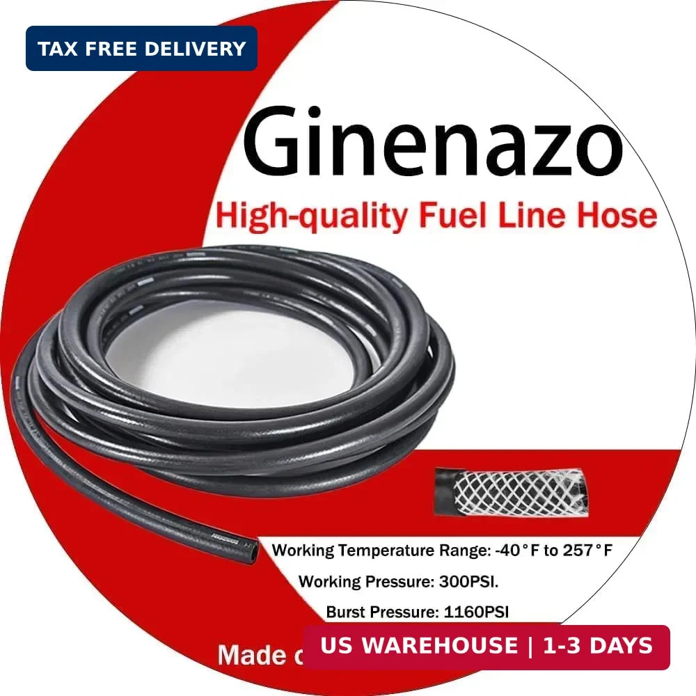 1/4 Fuel Line,rubber hose 1/4 Inch ID, Fuel Hose 10FT for Automotive (1/4&Prime; ID 10