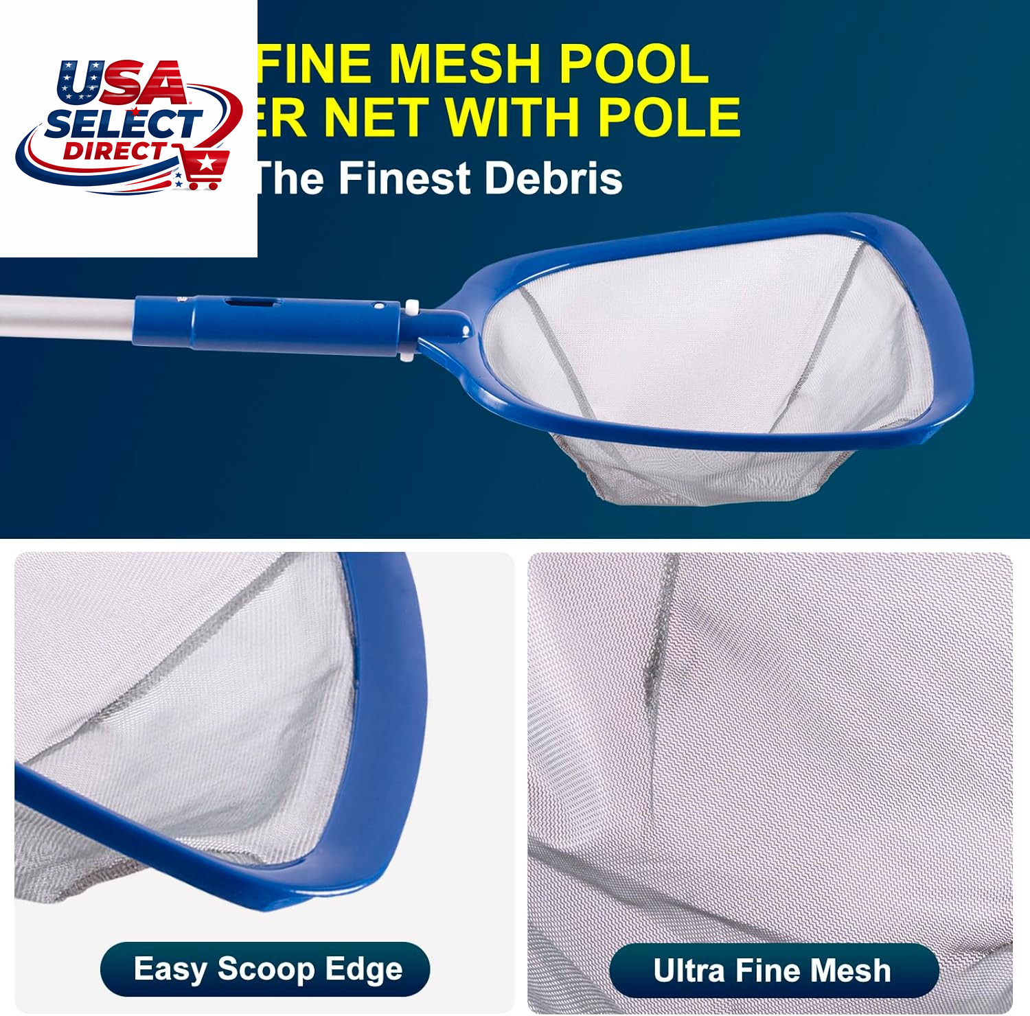 Pool Cleaning Kit with Brush, Skimmer Net, Pole, Floater & Test Strips