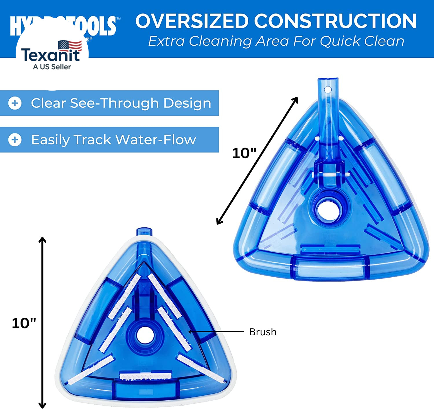 HYDROTOOLS Manual Pool Vacuum Head Attachment for Inground & above Ground Pools