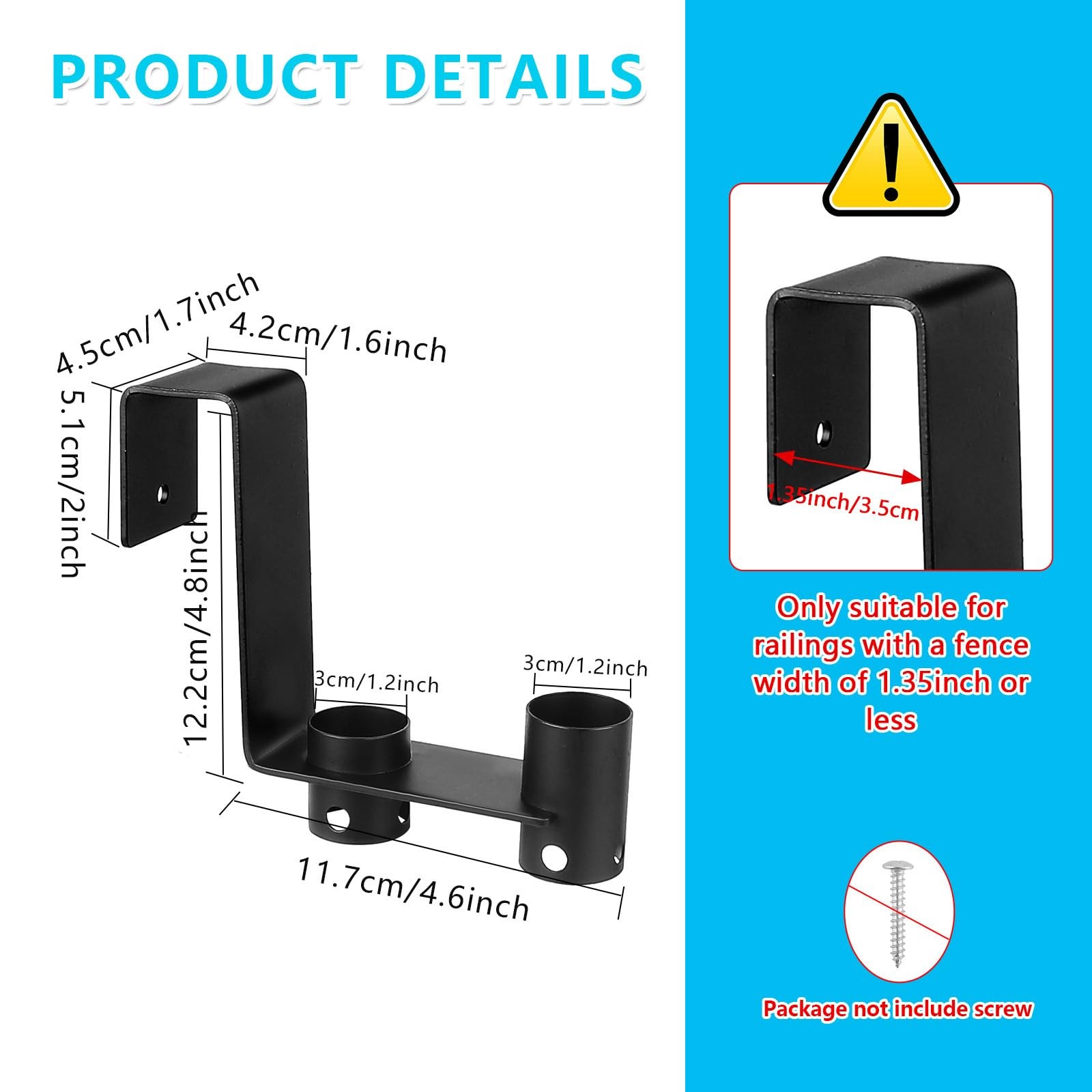 Pool Fence Hooks 2 Pcs Organizer for Cleaning Tools, Poles, Skimmers, Vacuum